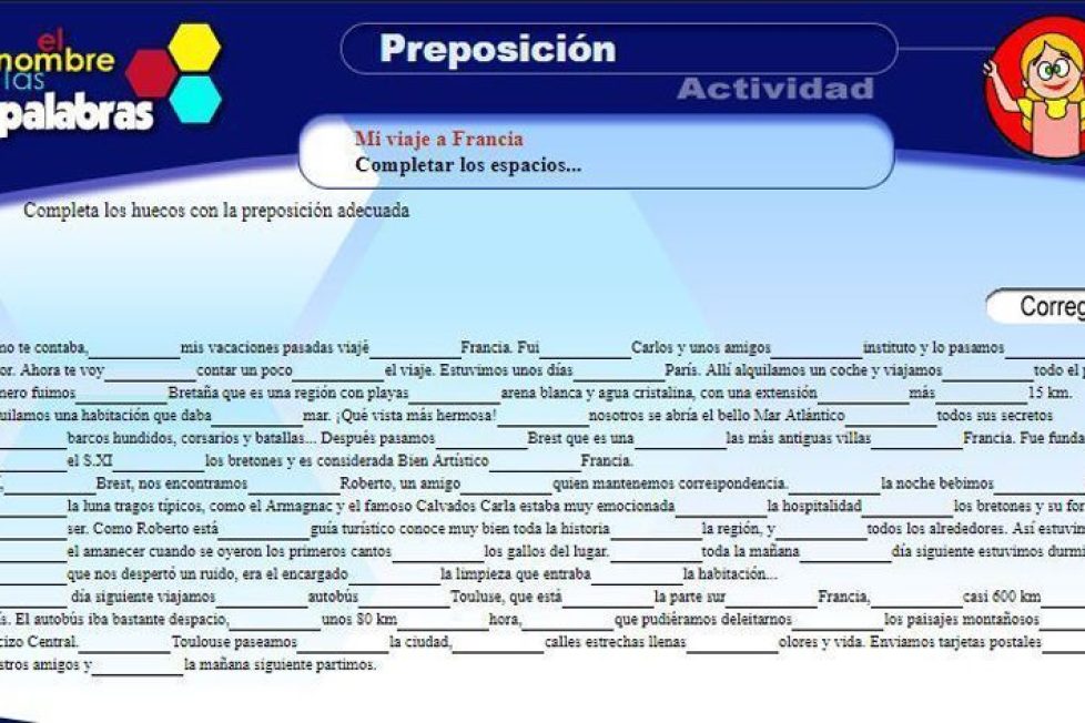 repasar las preposiciones en Primaria